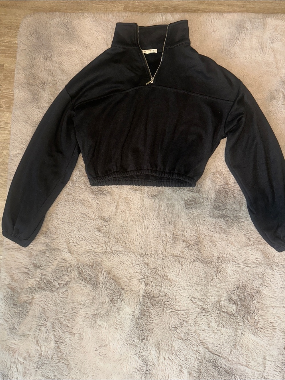Copper Key Black Cropped Half-Zip Pullover